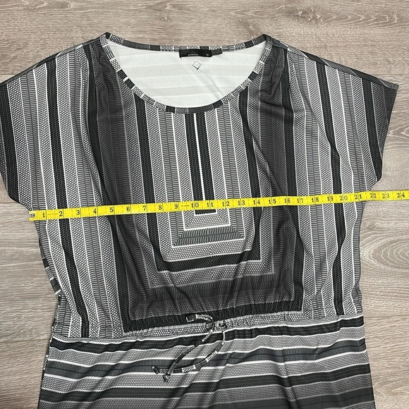 Prana Lindy Dress Black and White Pullover Drawstring Waist M - Picture 10 of 16